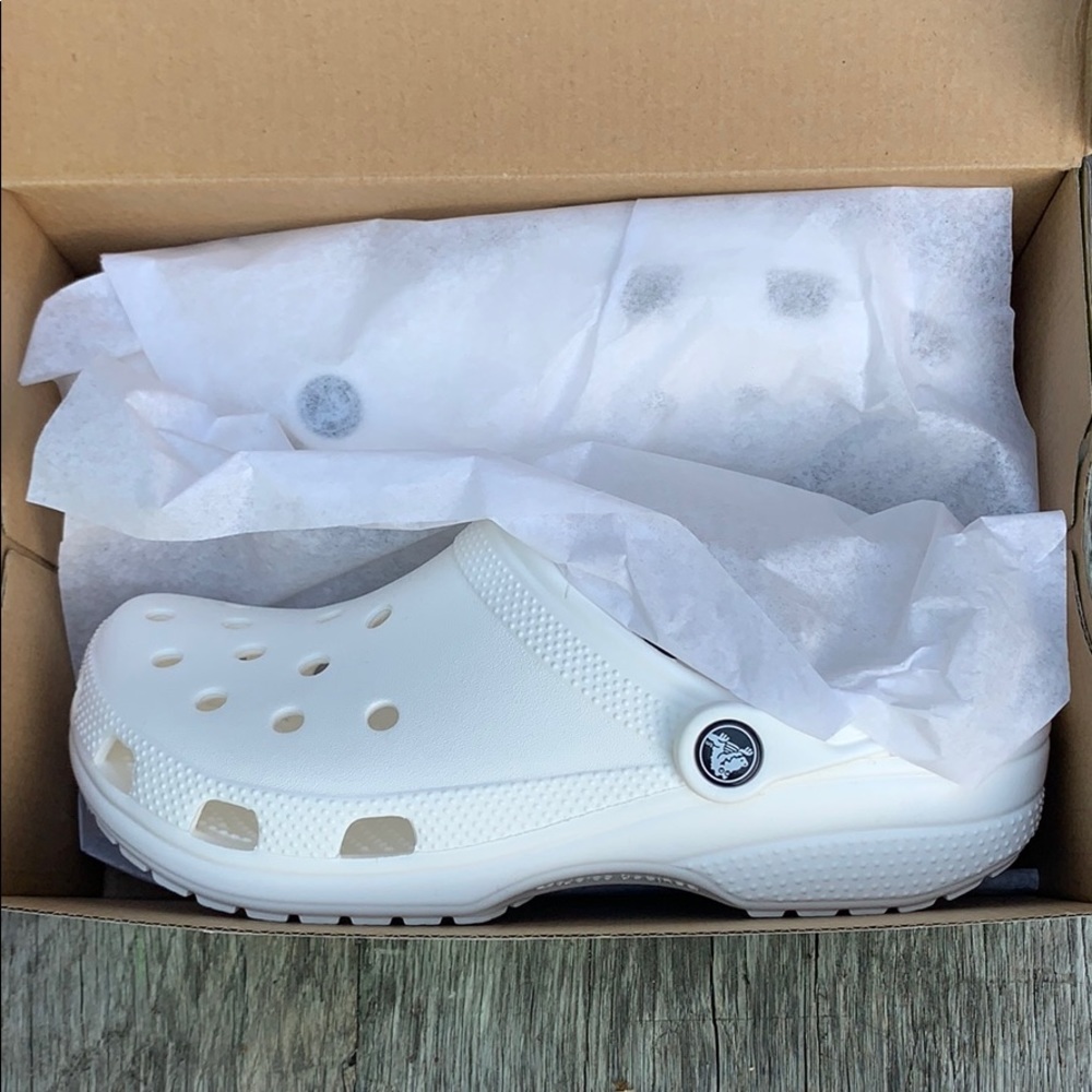 Classic white crocs